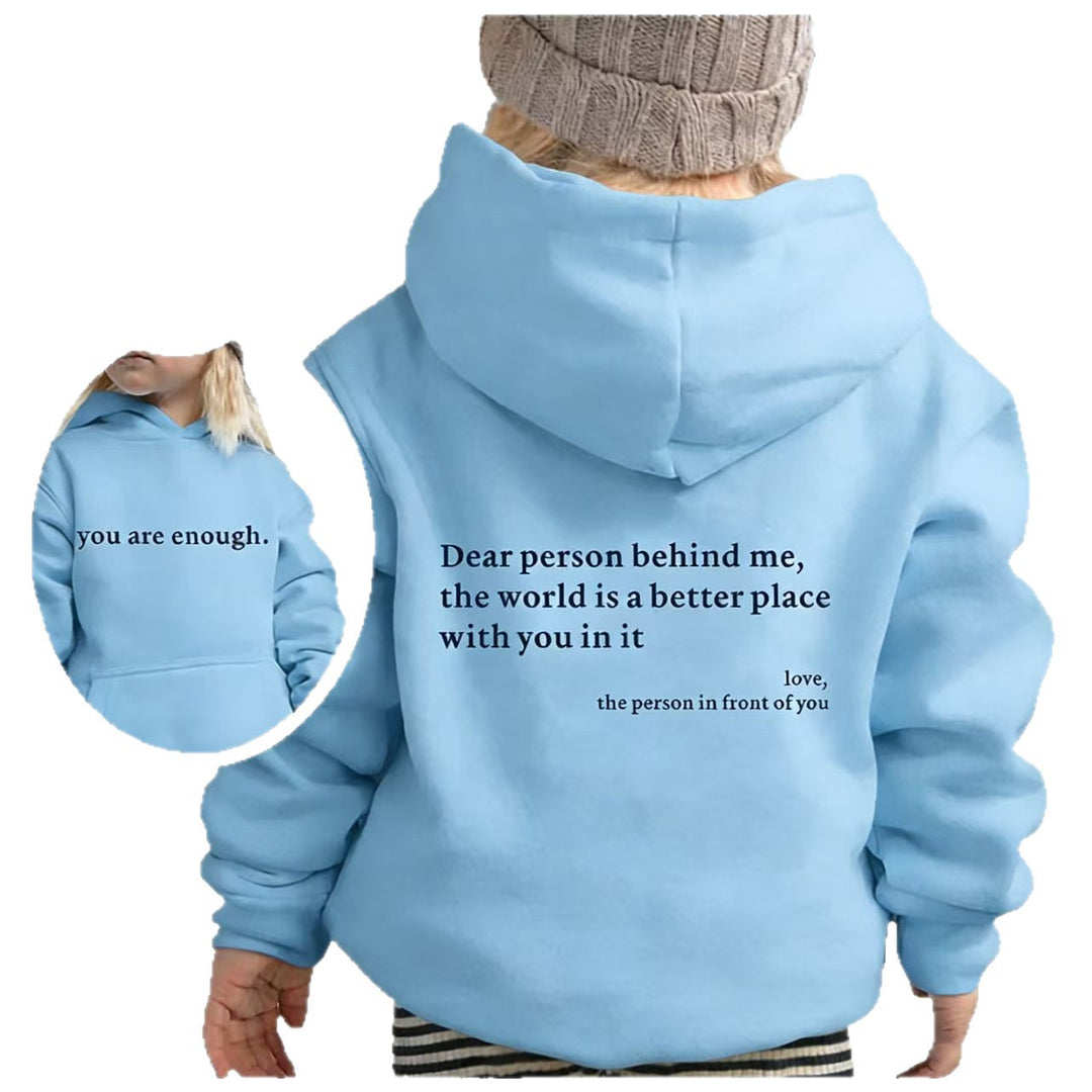 Dame hoodie med motiverende tekst og afslappet skæring Stilla