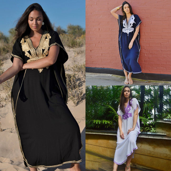 Dame Elegant Strandkaftan med kunstneriske broderier Stilla