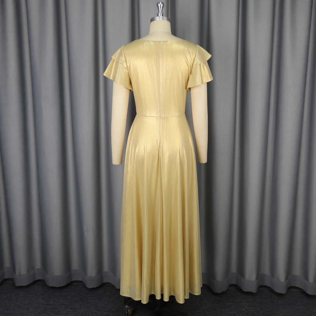 Dame Elegant Maxikjole med overdådig flæse og floral accent Skovae