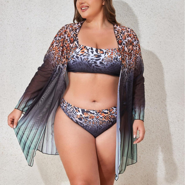 Dame strandensemble med leopardmønster Skovae