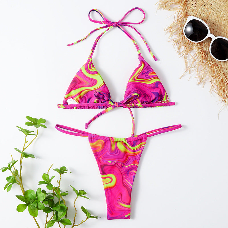Damer Bikini-sæt med spændende marmor-mønster Stilla