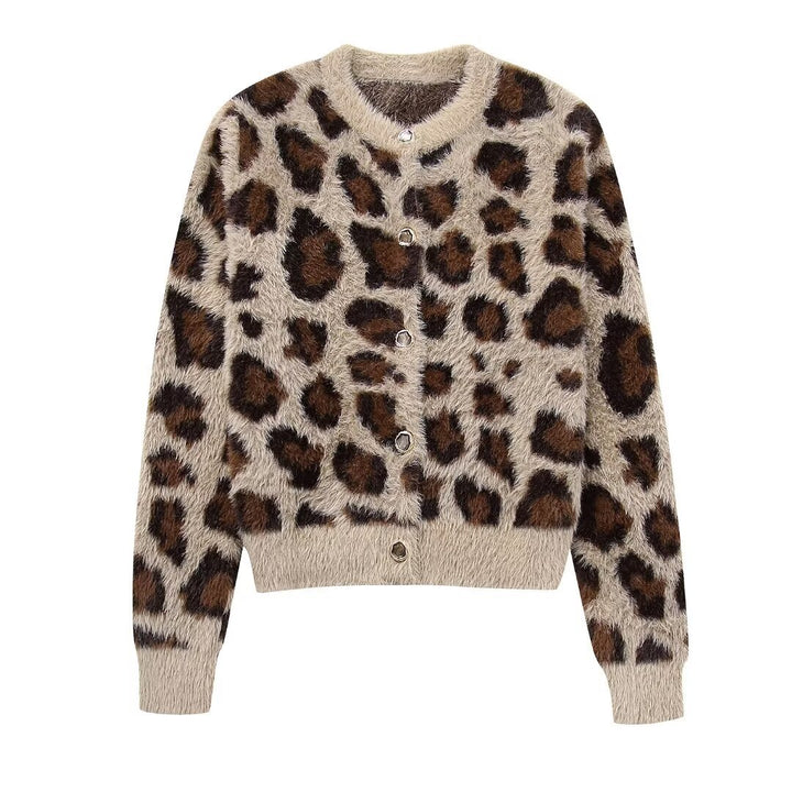 Damer Cozy Leopard Sweater Stilla