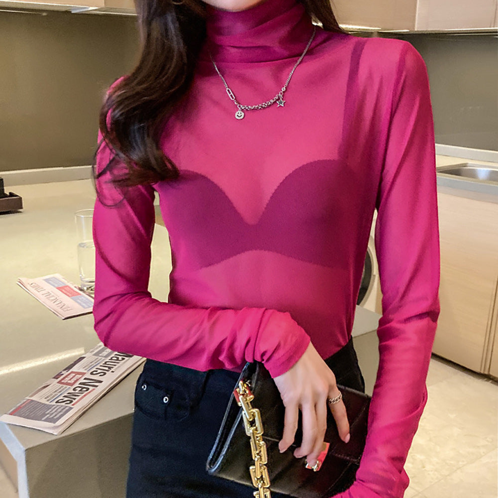 Kvinder Gennemsigtig Turtleneck Sweater Stilla