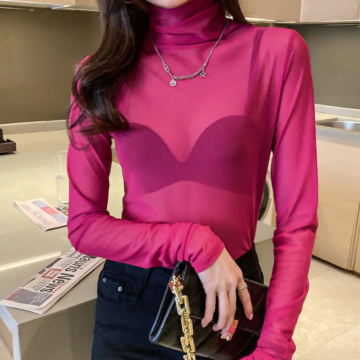 Kvinder Gennemsigtig Turtleneck Sweater Stilla