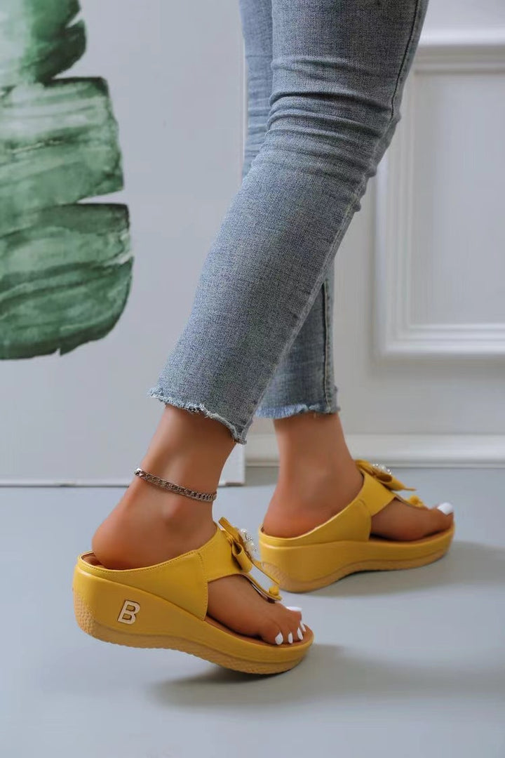Dame Wedge-sandaler med elegant blomsterdekoration og skridsikker sål Stilla