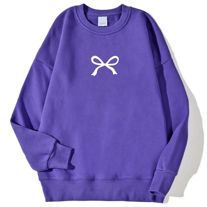 Kvinders hyggelige sweatshirt med fashionable bue motiv Stilla
