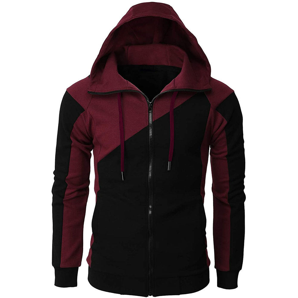 Herre sporty hoodie med moderne snit og farveblokdesign Stilla