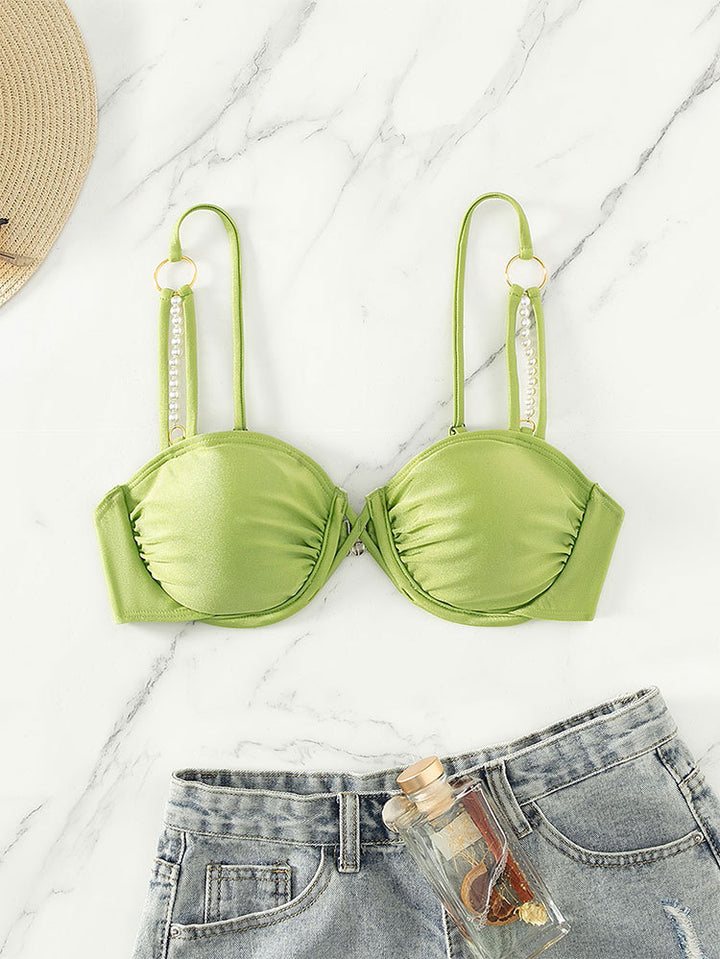 Dame bikini top med elegante perle detaljer Skovae