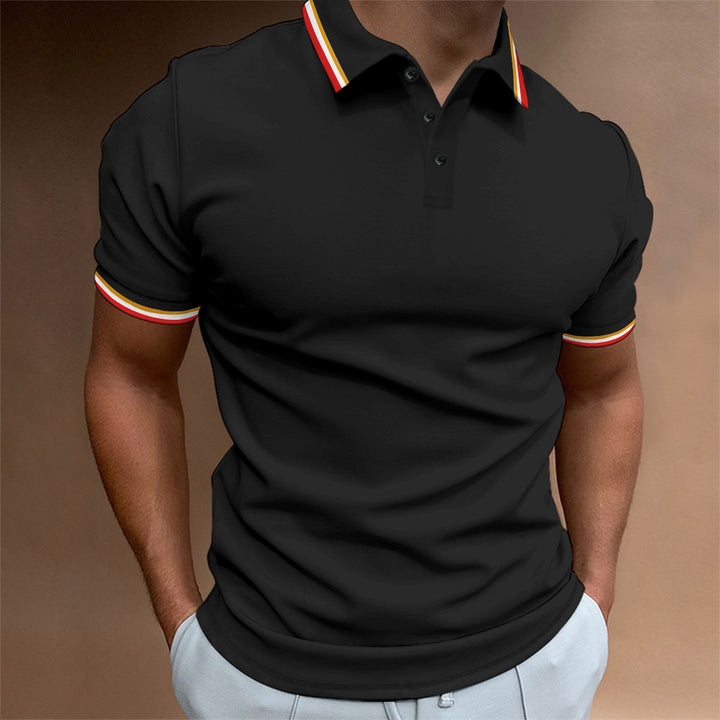 Herrer sporty polo skjorte med kontrastfarvede ærmeafslutninger Stilla