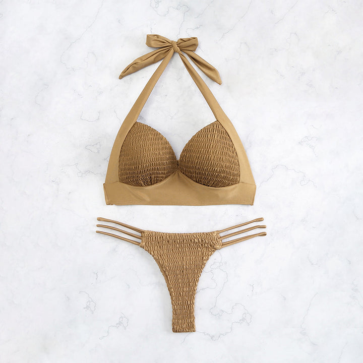 Dame Bikini-sæt med innovativ rynke og støttende overdel Stilla