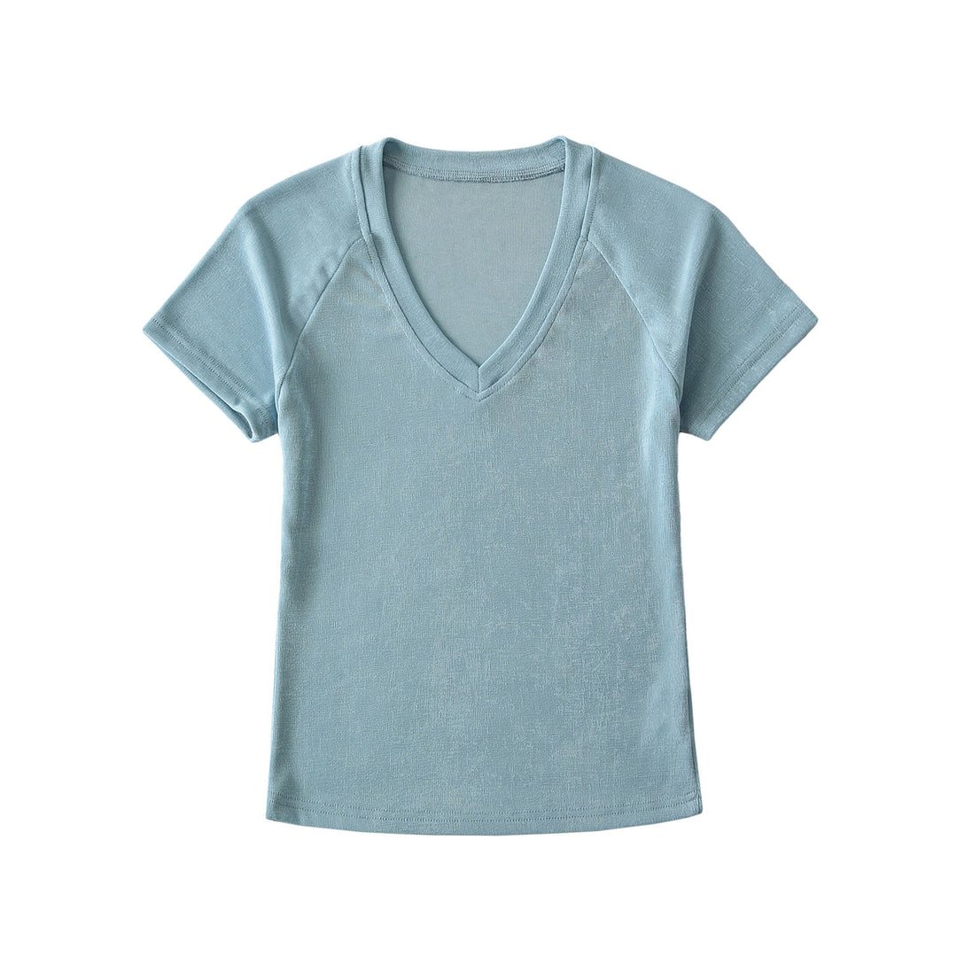 Dame V-hals T-shirt med åndbart materiale og behagelig pasform Stilla