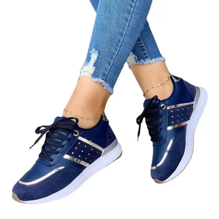 Dame sportliche sneakers med elegant glimmer-design Stilla