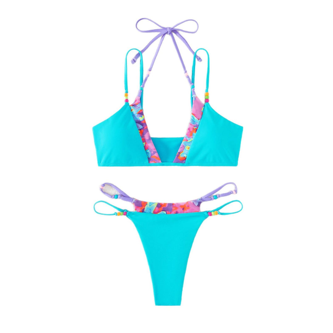 Dame legesy bikini med farverigt blomsterdesign Skovae