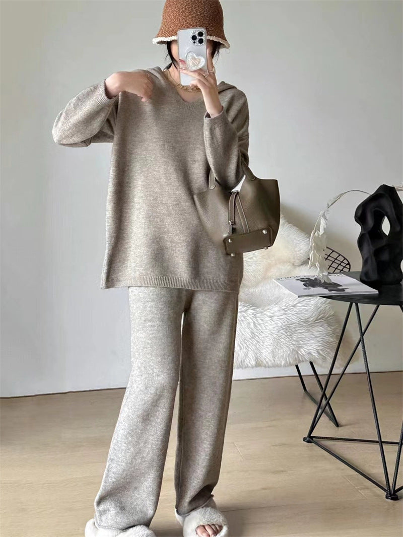 Kvinders hyggelige strikkesæt med løs pasform og elegant design Stilla