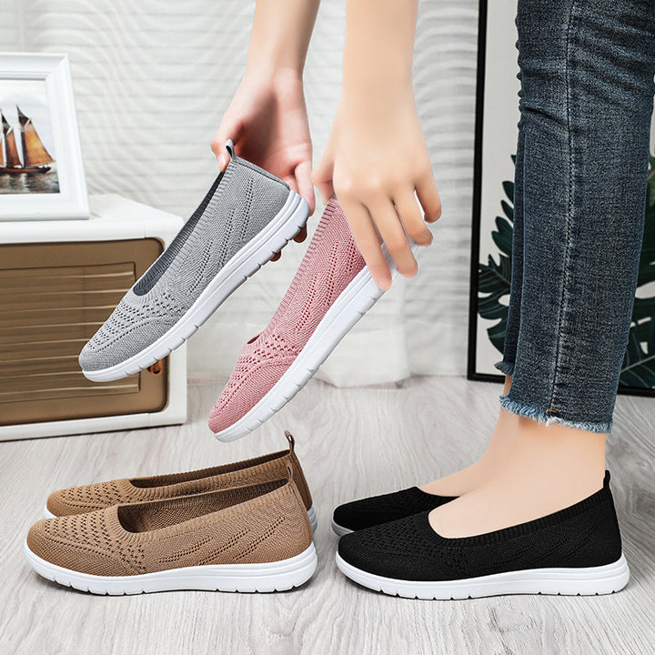 Dame Behagelige Strikkeslippers med fleksibel sål og åndbart overmateriale Stilla