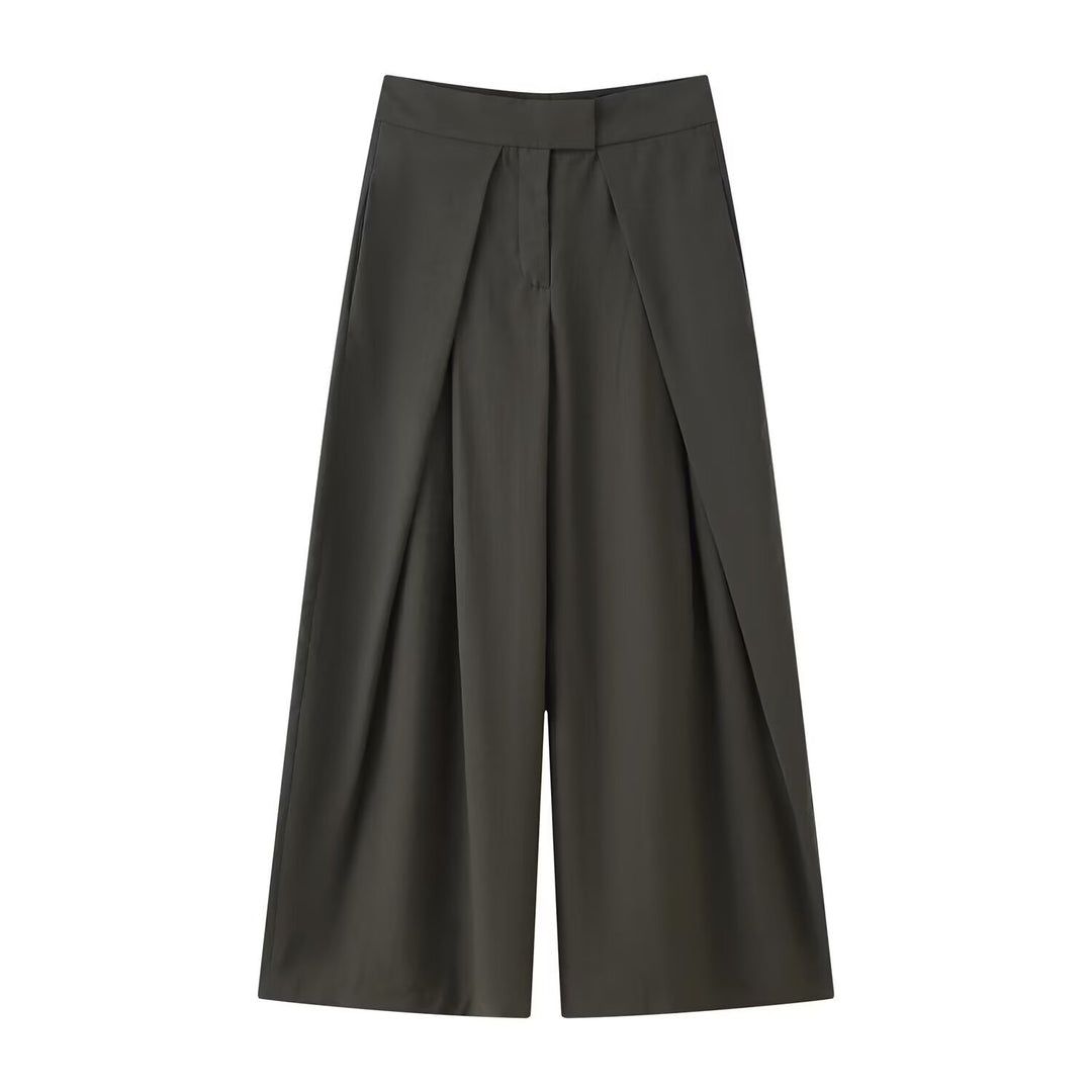 Kvinder bredt skåret culotte-bukser med elegante folder og høj talje Skovae
