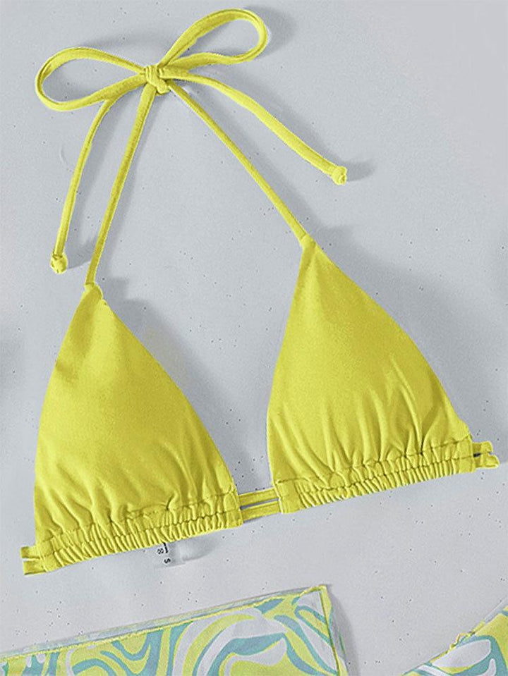 Dame Triangel-Bikini med unikt indpakningsskørt Skovae