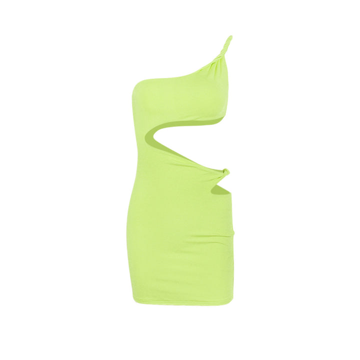 Dame figursyet Cut-Out Minikjole med asymmetrisk strop Stilla