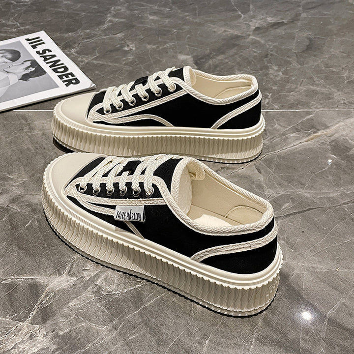 Dame Chunky Sneakers med moderne hahneder-mønster og skridsikker sål Stilla