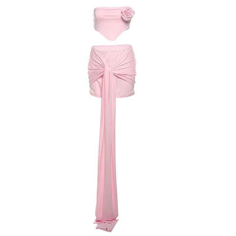 Dame Bandeau top og omslagskjørt sæt Stilla
