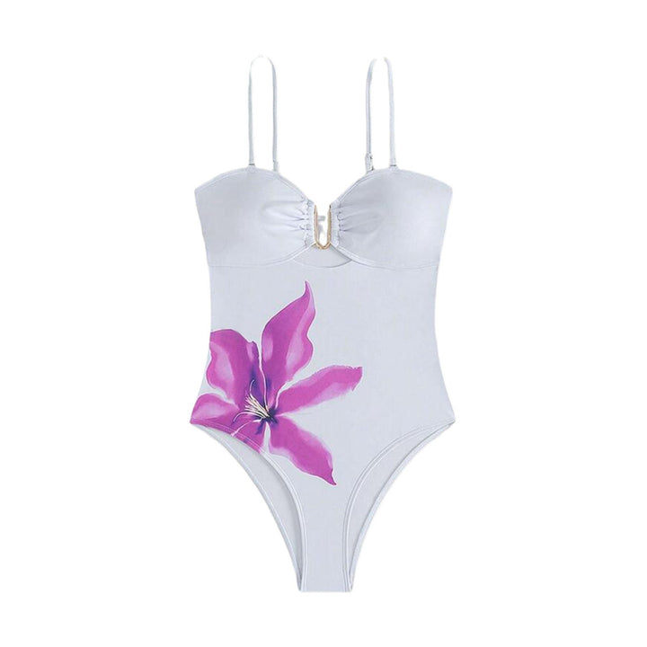 Dame Éntpiece Badedragt med elegant Cut-Out og blomsterakcenter Stilla