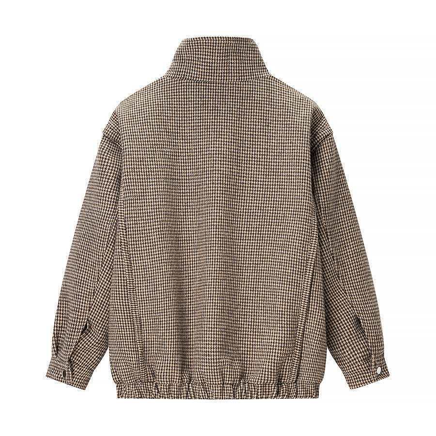 Kvinders overgangsjakke med moderne houndstooth mønster Stilla