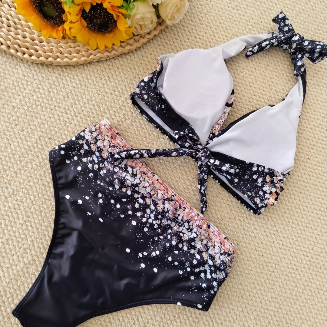 Damer Bikini-sæt med trendy dyretryk og moderigtigt sløjfe-detalje Skovae
