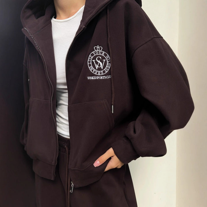 Kvinders casual hoodie med oversized pasform og elegant logo Stilla