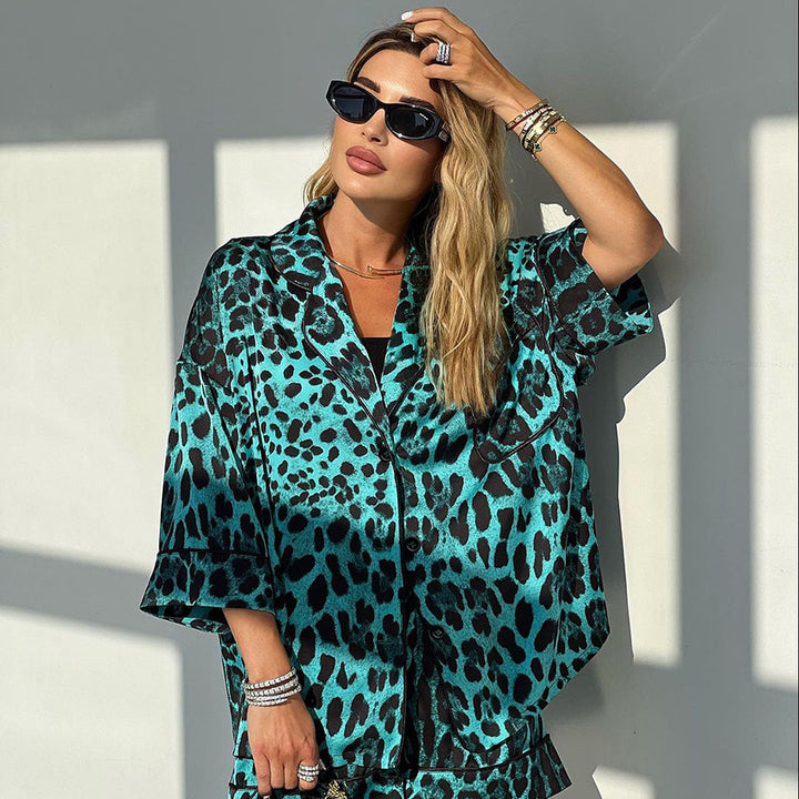 Dame Jumpsuit-sæt med moderne leopardmønster og afslappet design Stilla