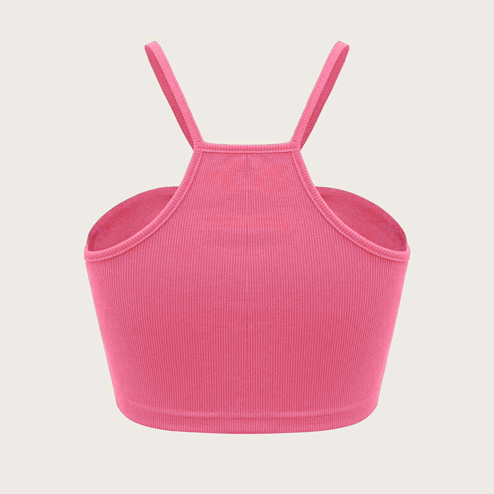 Kvinders crop top med justerbare spaghetti stropper og elegant samlingseffekt Stilla