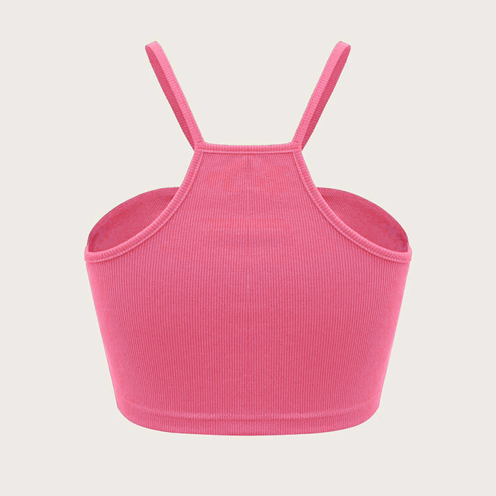 Kvinders crop top med justerbare spaghetti stropper og elegant samlingseffekt Stilla