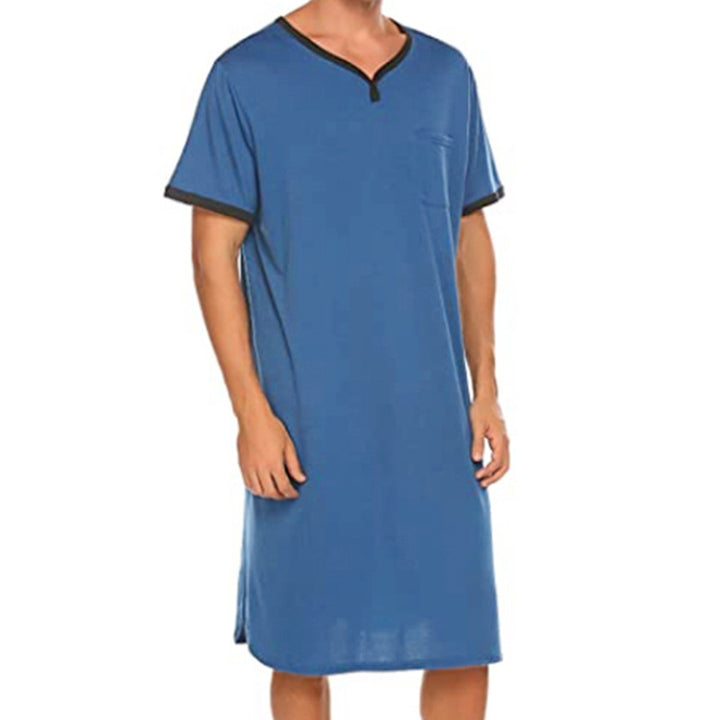 Herrer nan lang bomulds natshirt med Henley-krave Skovae