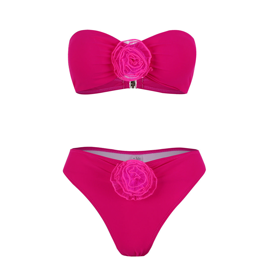 Dame Bikini-sæt med elegant bandeau-top og figursympatisk buks Stilla