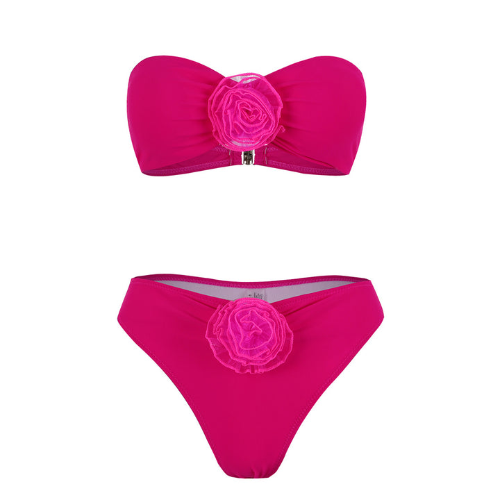 Dame Bikini-sæt med elegant bandeau-top og figursympatisk buks Stilla
