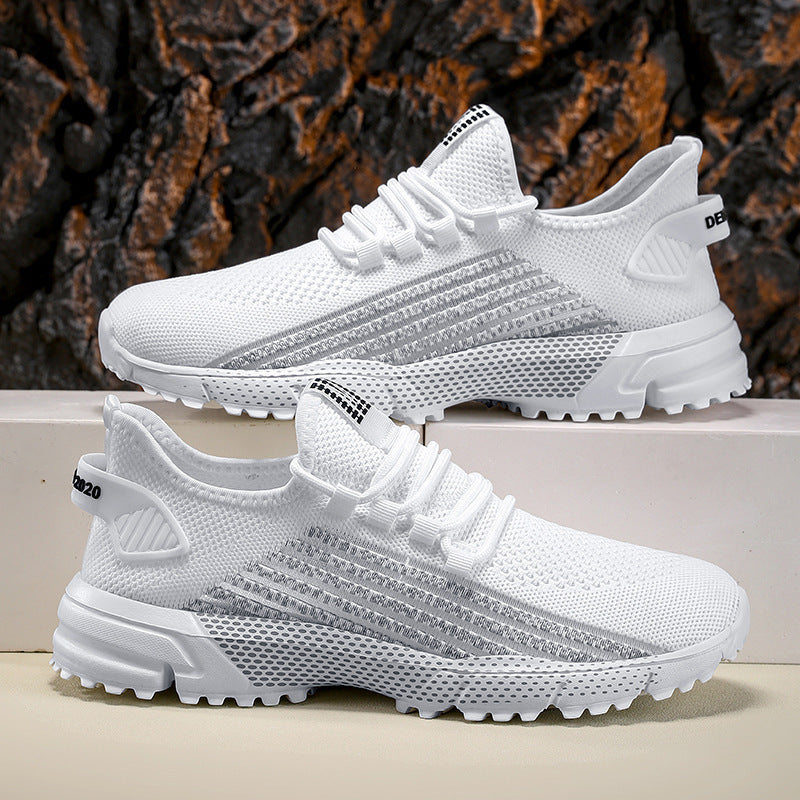 Herrer nan åndbare striksneakers med profileret sål og polstret hælkappe Skovae