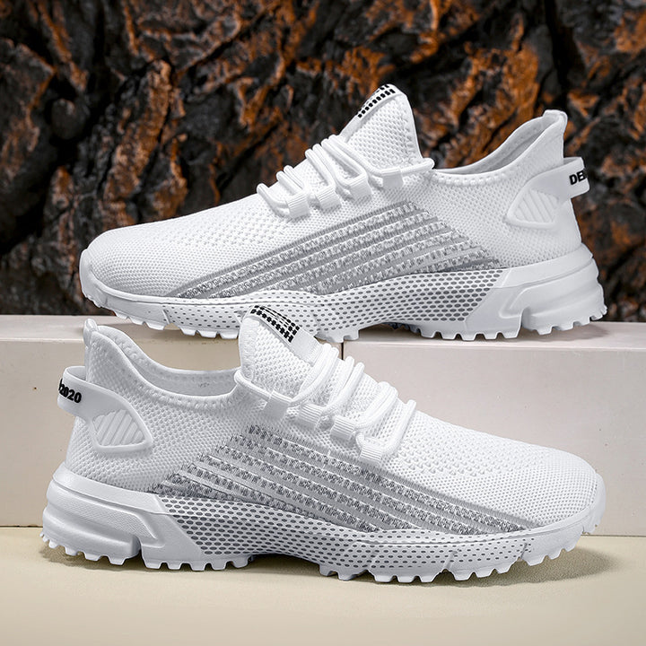 Herrer nan åndbare striksneakers med profileret sål og polstret hælkappe Skovae
