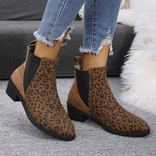 Dame Chelsea-støvler med leopardmønster og elastiske indsatser Stilla