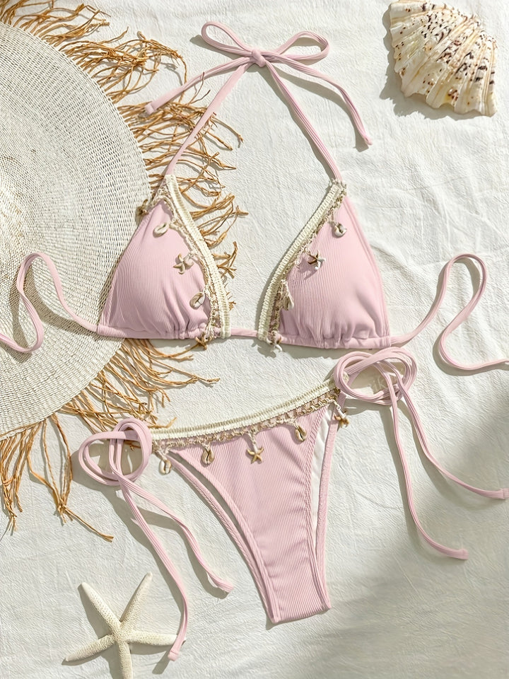 Dame trekant-bikini med dekorative kvaster Skovae