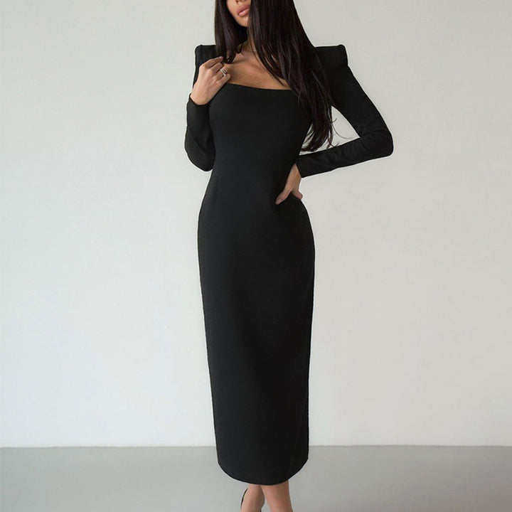 Dame Maxikjole med elegant, off-shoulder design og strukturerede ærmer Stilla