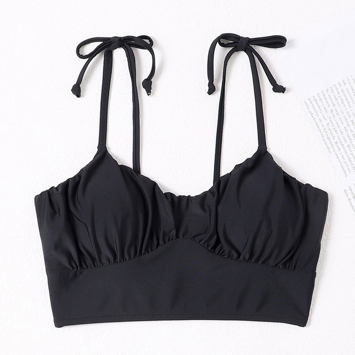 Dame Crop-Top bikinioberdel med justerbare stropper og sportsligt design Skovae