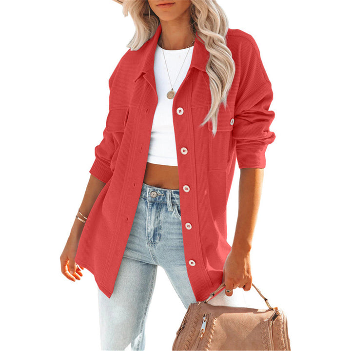 Dame Overshirt med struktureret stof og knapbar front Stilla