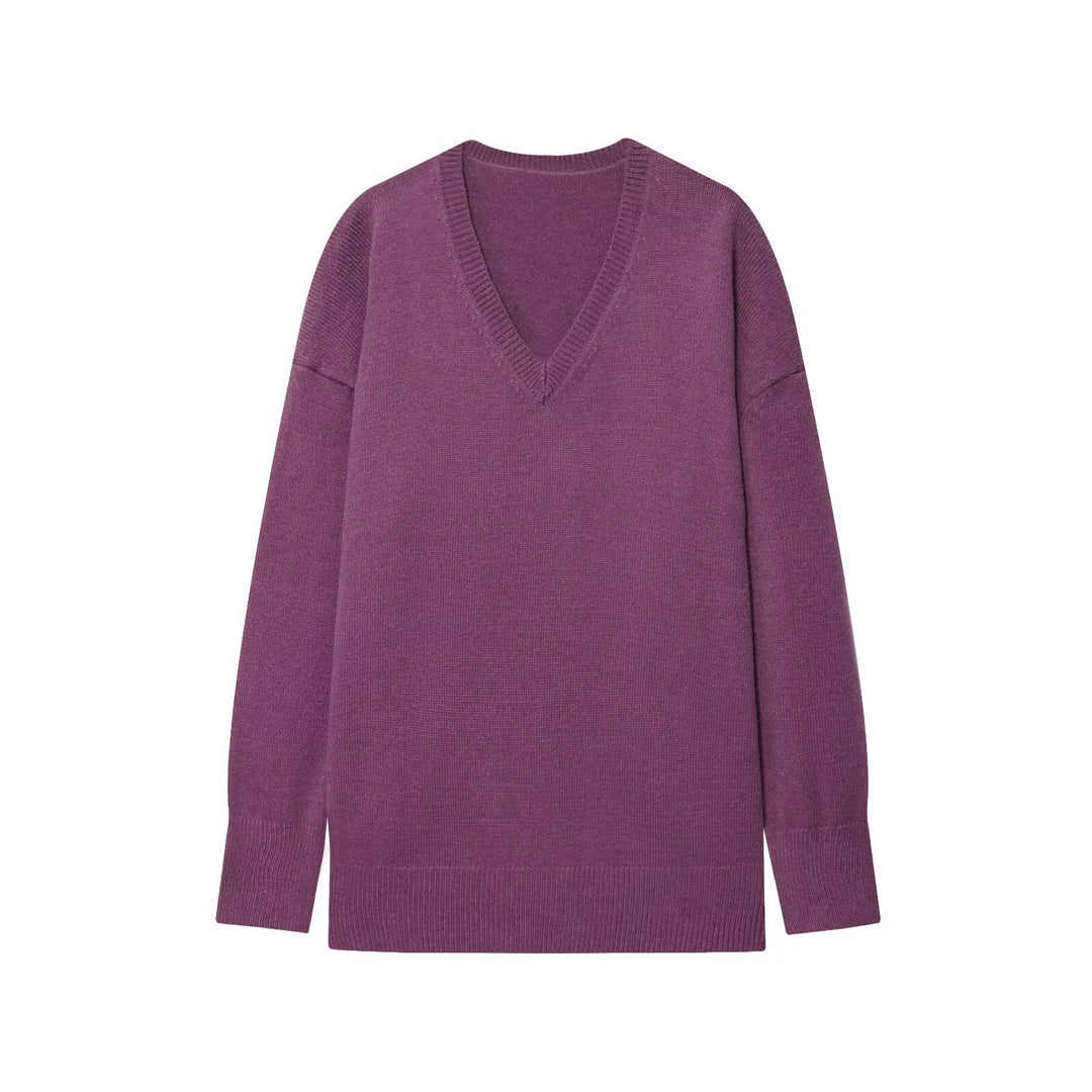 Dame elegant V-hals pullover Stilla