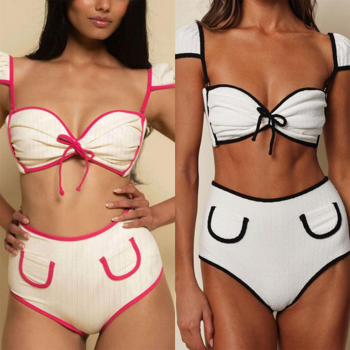 Dame Bikini-sæt med kreativ bindebælte og moderne lommer Stilla