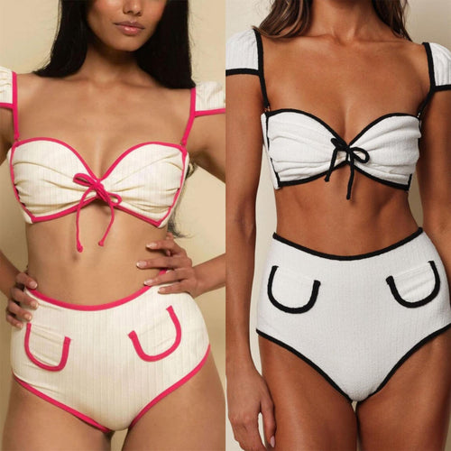 Dame Bikini-sæt med kreativ bindebælte og moderne lommer Stilla