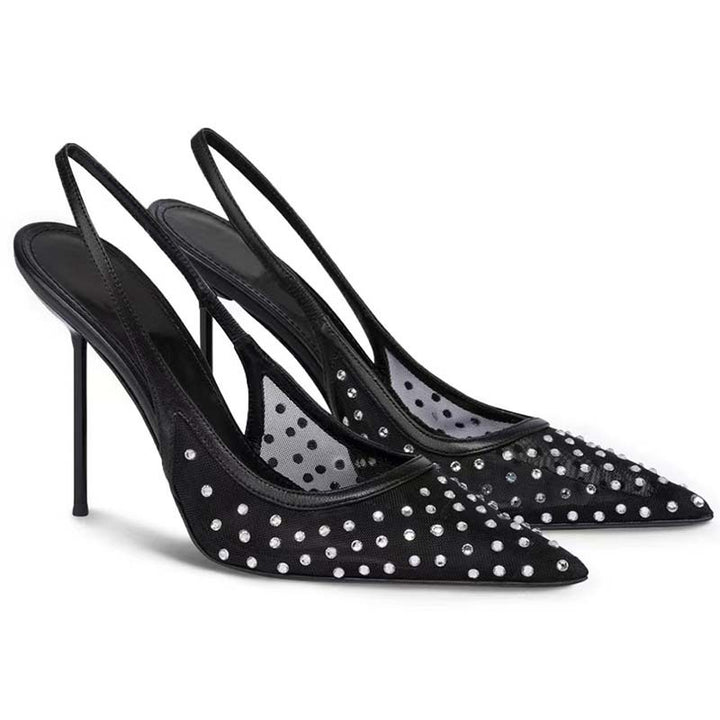Dame High-Heel Slingback Pumps med Nitteaccent Stilla