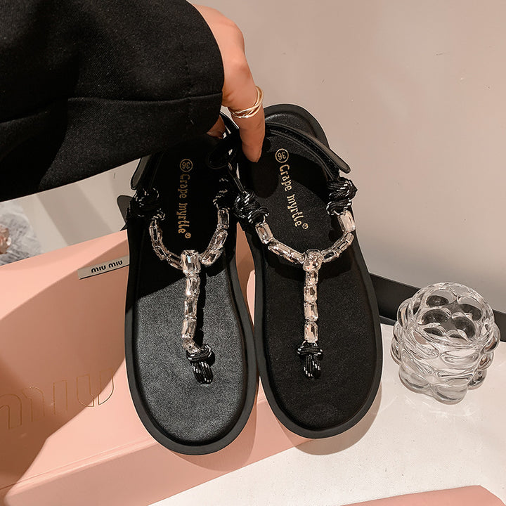 Dame Sandaler med glitrende strasspynt og komfortabel indersål Stilla