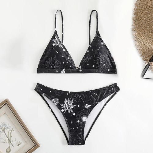 Dame triangel-bikini med legende stjernedesign Skovae
