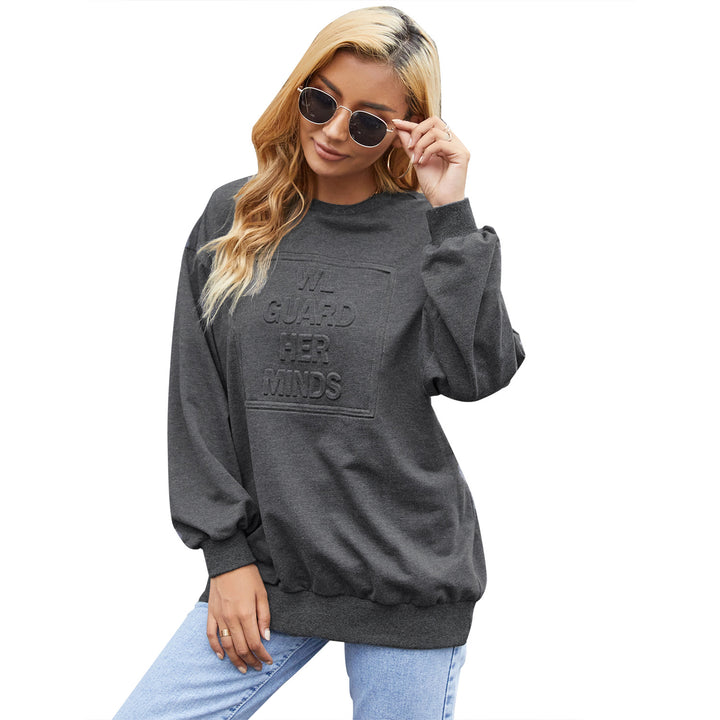 Kvinders afslappede sweatshirt med elegant crew neck og dekorativ tekst Stilla