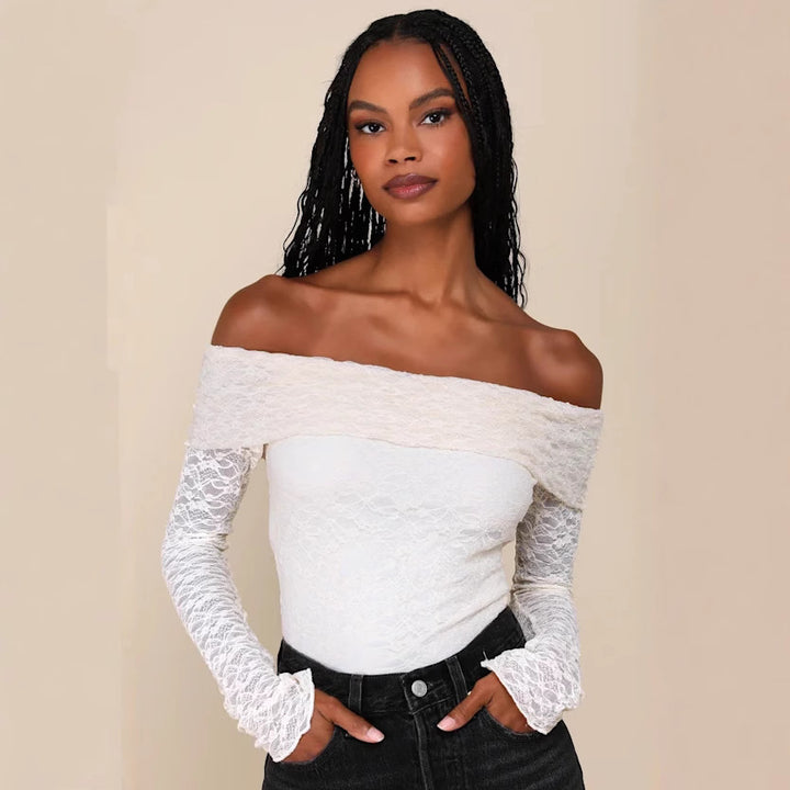 Dame Off-Shoulder Spidsetop Stilla
