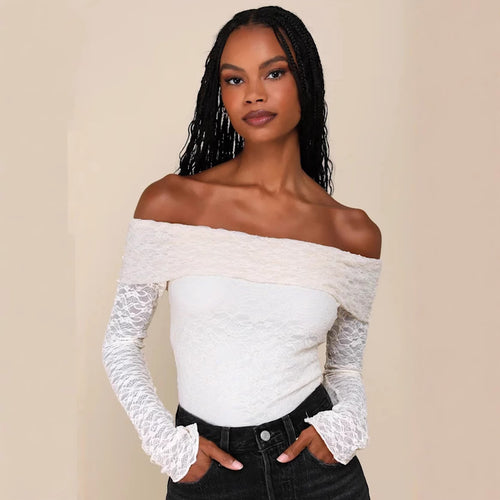 Dame Off-Shoulder Spidsetop Stilla